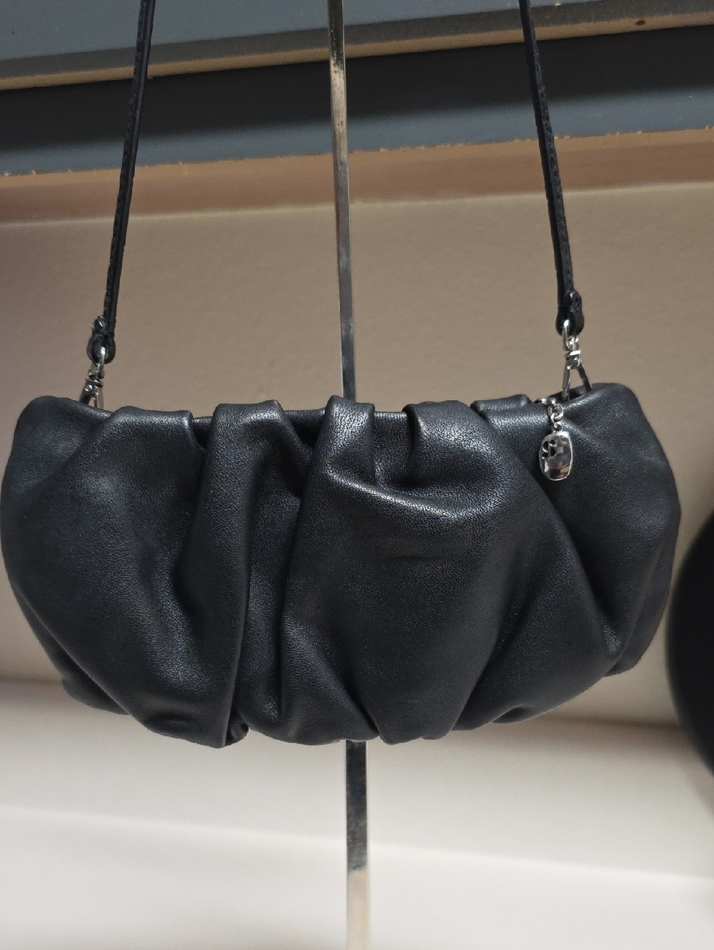 Staud Bean Bag Convertible Black Leather Bag